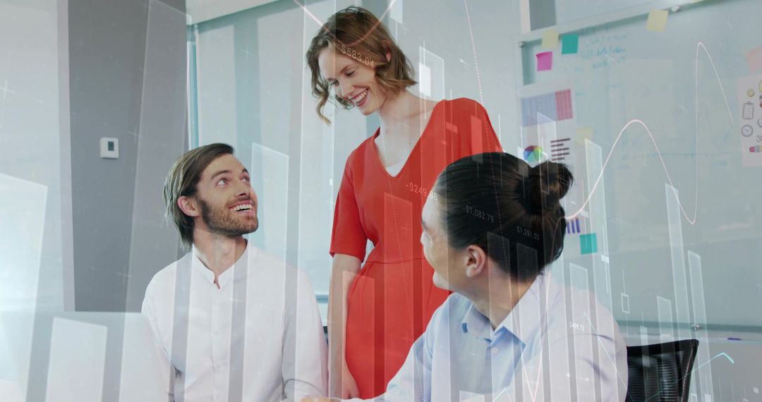 Team Discussing Financial Insights in Modern Office Setting