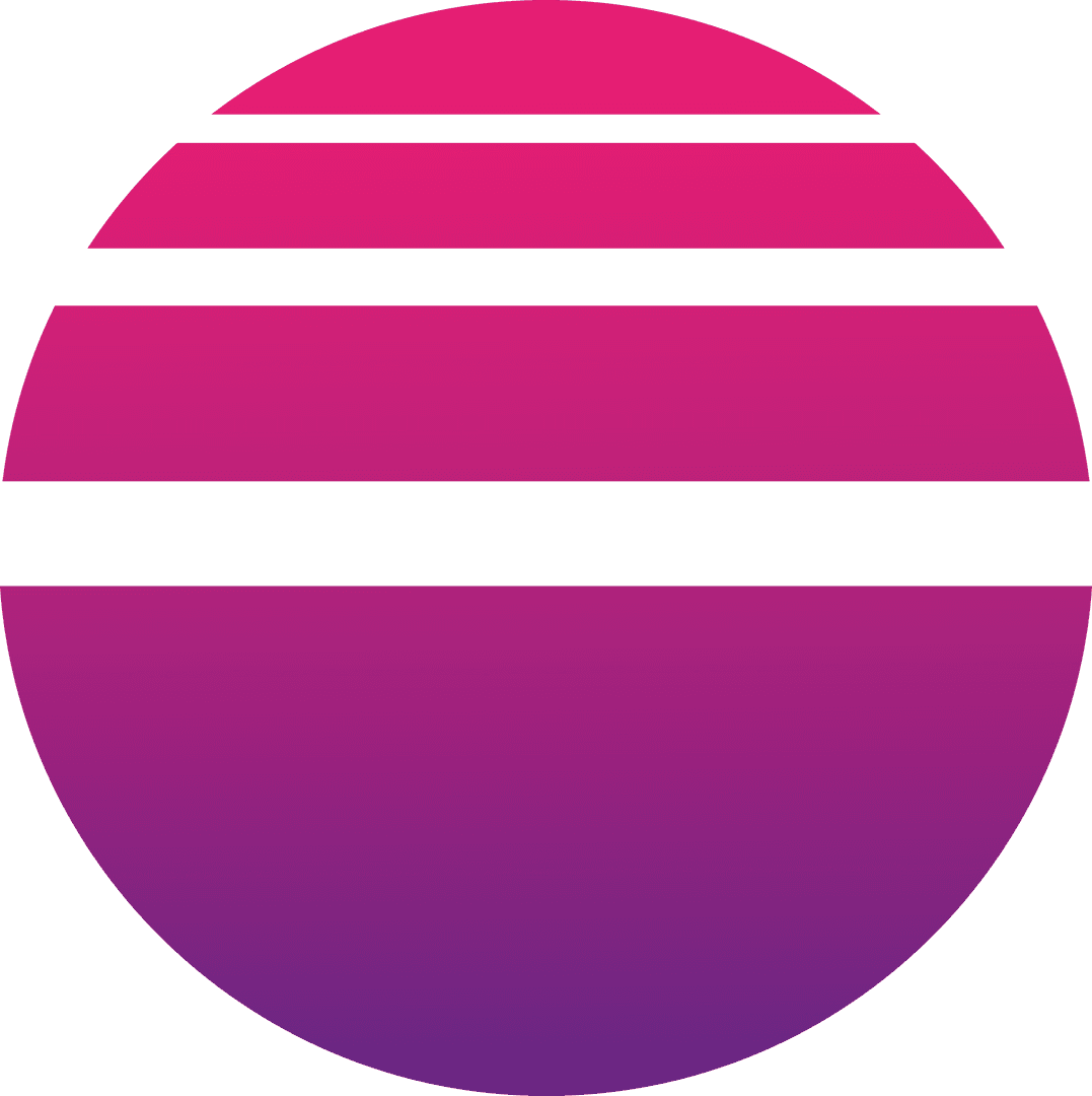 Vibrant Pink and Purple Cut Circle on Transparent Background
