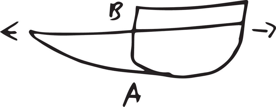 Transparent Nordic Boat Diagram with Arrow Symbols