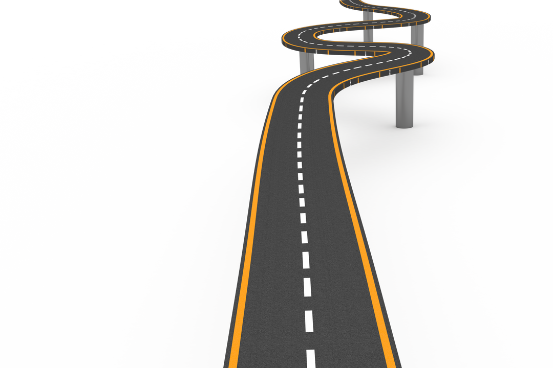 Curvy Road Illustration on Transparent Background for Travelling or Direction Concepts - Download Free Stock Images Pikwizard.com