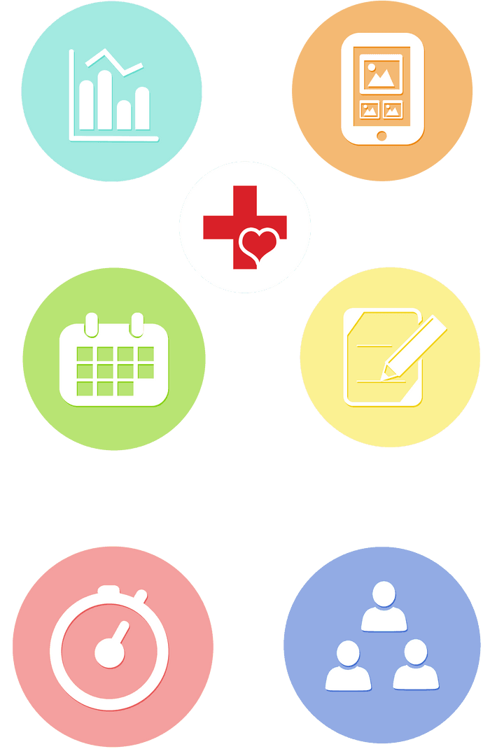 Colorful Concept Icons with Transparent Background