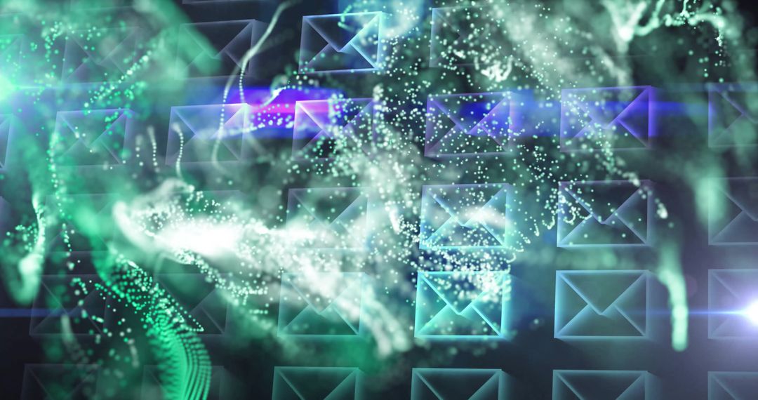Digital Particle Streams Weaving Through Futuristic Virtual Envelopes