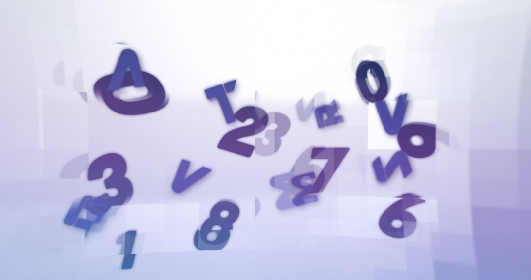 Flowing Letters and Numbers on Abstract Background