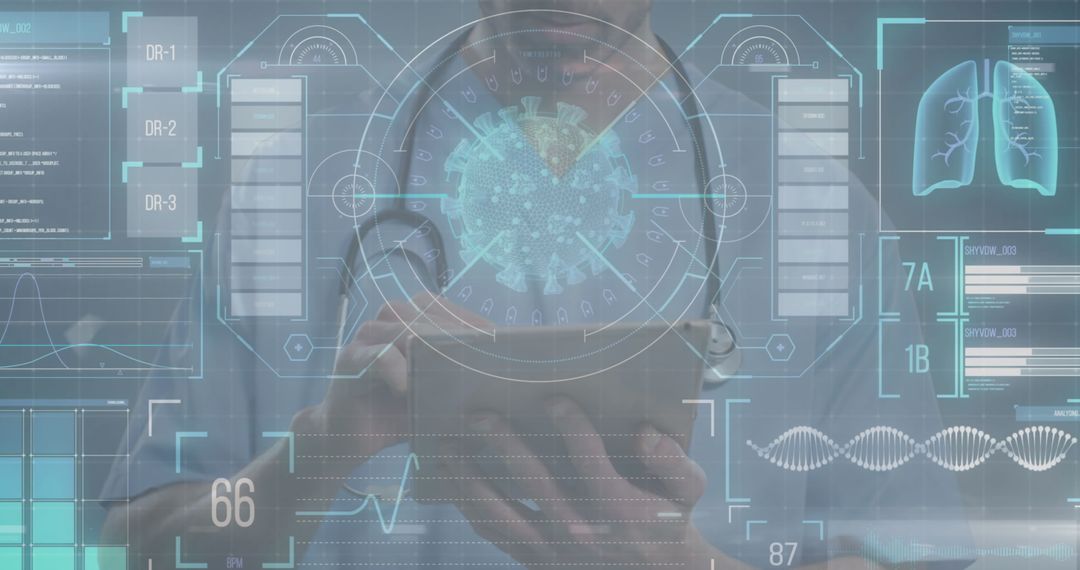 Futuristic Medical Data Interface Digitally Enhancing Healthcare