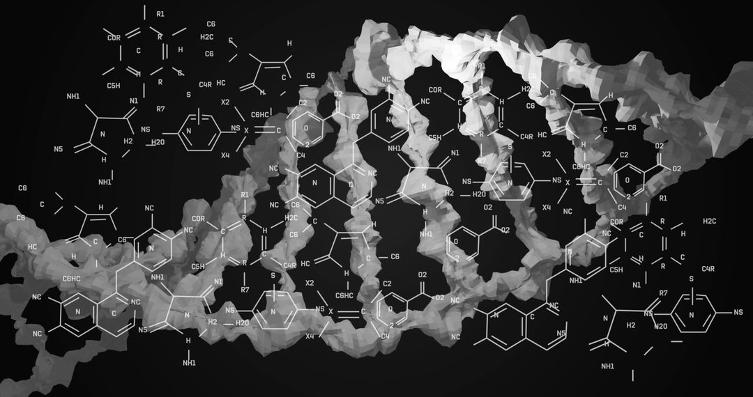 Complex Chemical Structures and Dynamic DNA Molecule Background