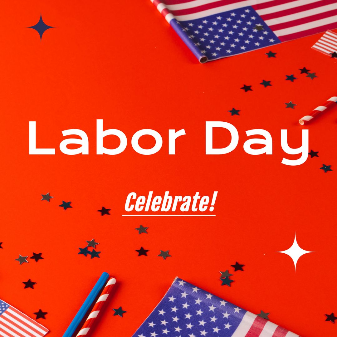 Festive Labor Day Celebration with American Flags