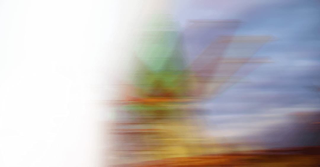 Colorful Glitch Blur Overlying Sky Tones on Transparent Background