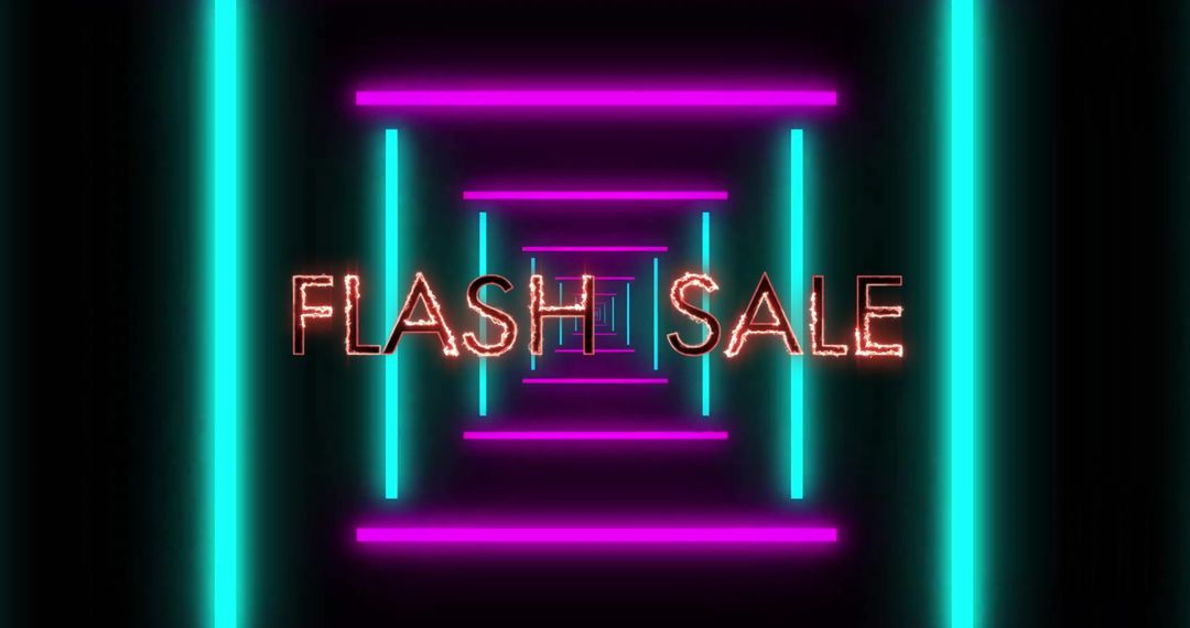Bright Neon Flash Sale Digital Tunnel Banner