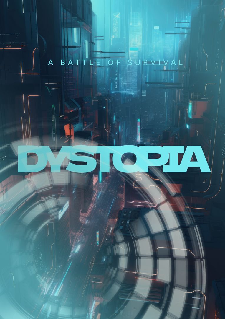 Futuristic Cityscape with Dystopian Film Theme