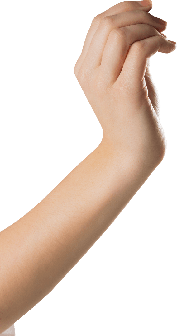 Transparent Background of Close-Up Woman's Natural Hand Gesture