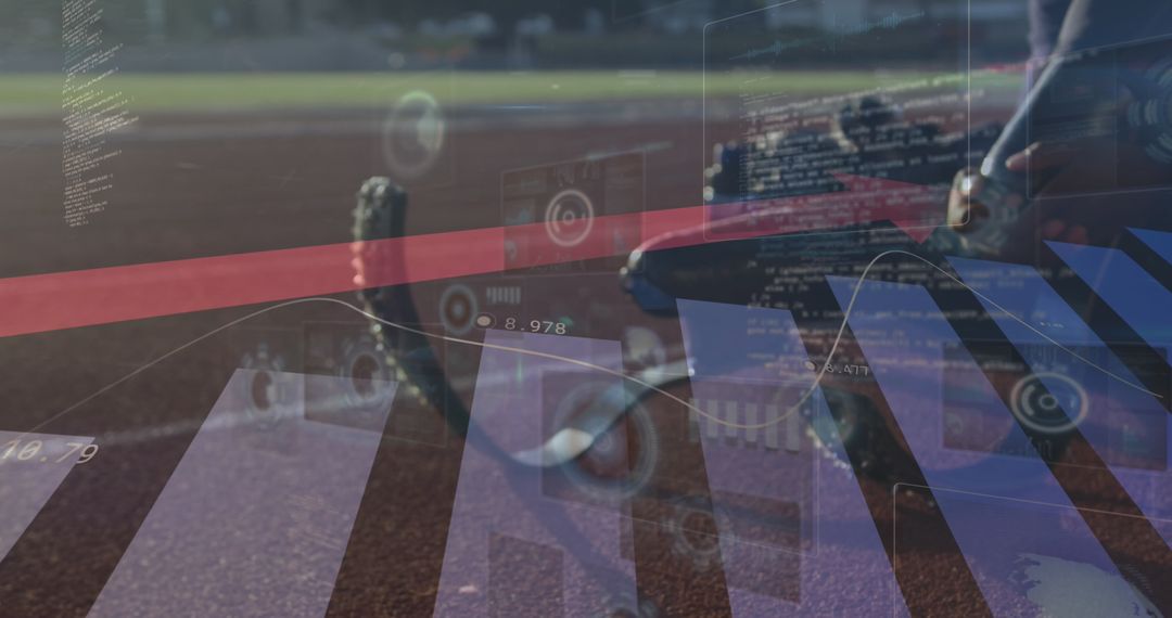 Disabled Athlete and Statistics Interface on Racing Track