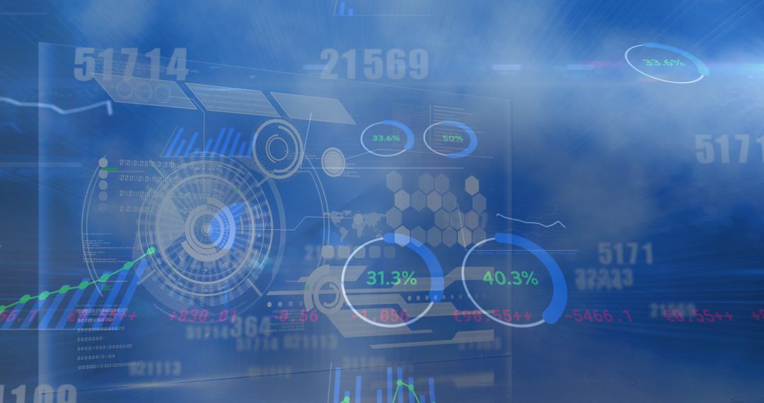 Digital Data Processing Integrated with Cloud Sky Concept