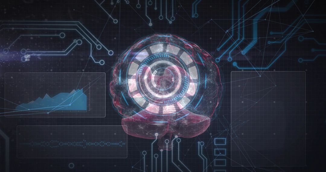 Futuristic 3D Holographic Brain Interface and Network Circuit