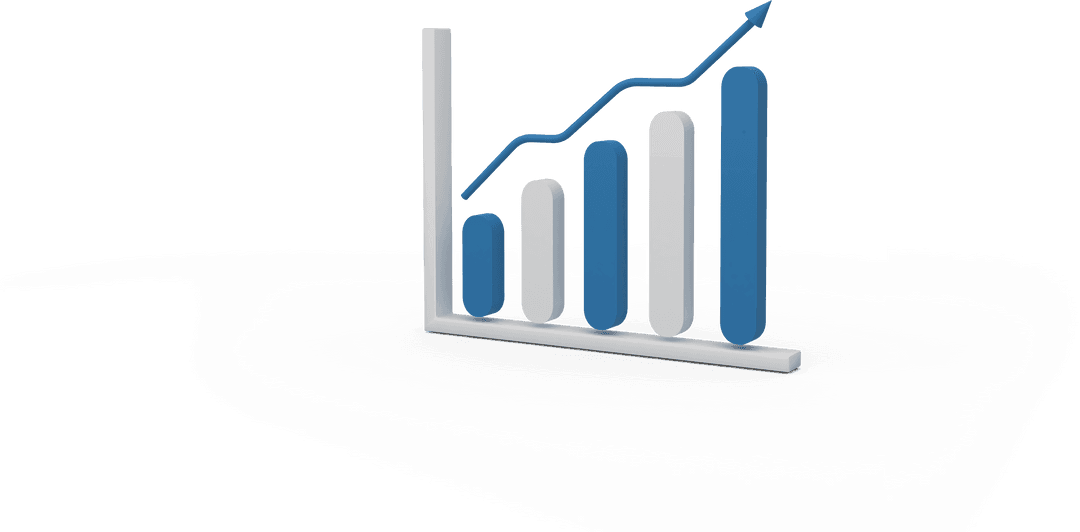 Transparent Bar Graph Illustrating Growing Financial Success Concept