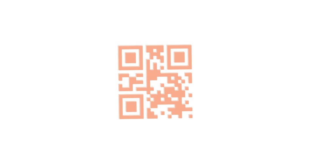 Orange QR Code for Digital Scanning on White Background