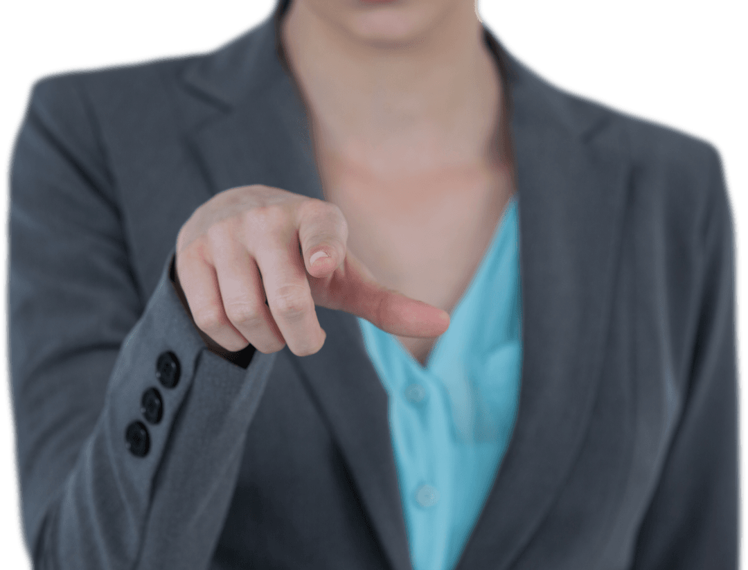 Businesswoman Pointing Transparent for Digital Applications