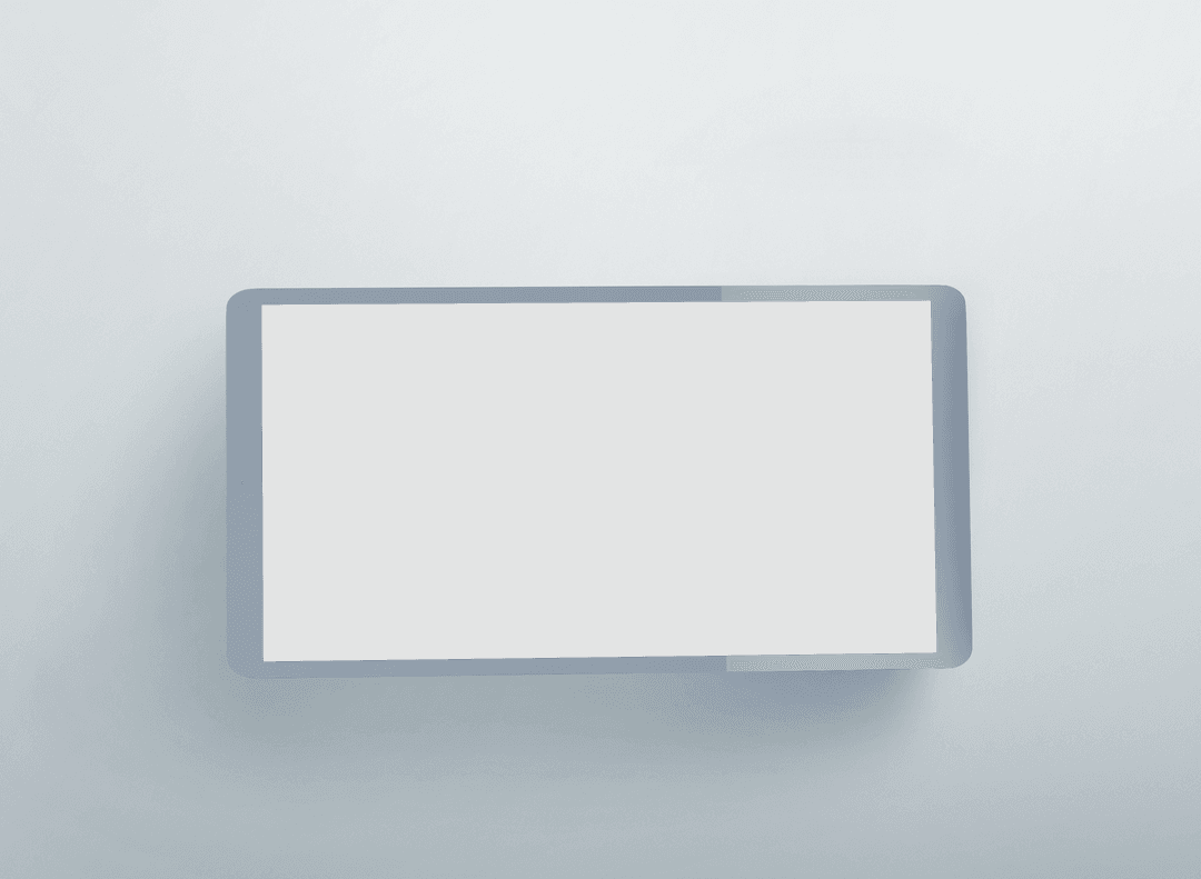 Top View Transparent Smartphone Tablet on White Background