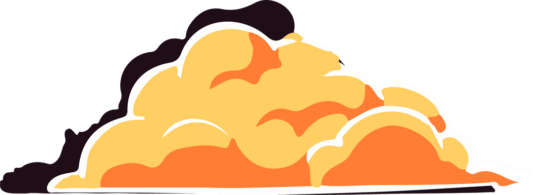 Cartoon Smoke Puff on Transparent Background with Warm Gradients
