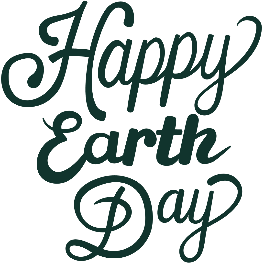 Happy Earth Day Celebration Text on Transparent Background