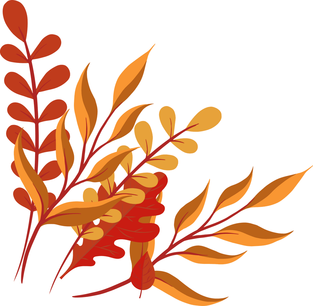Transparent Autumn Leaf Branches Illustration