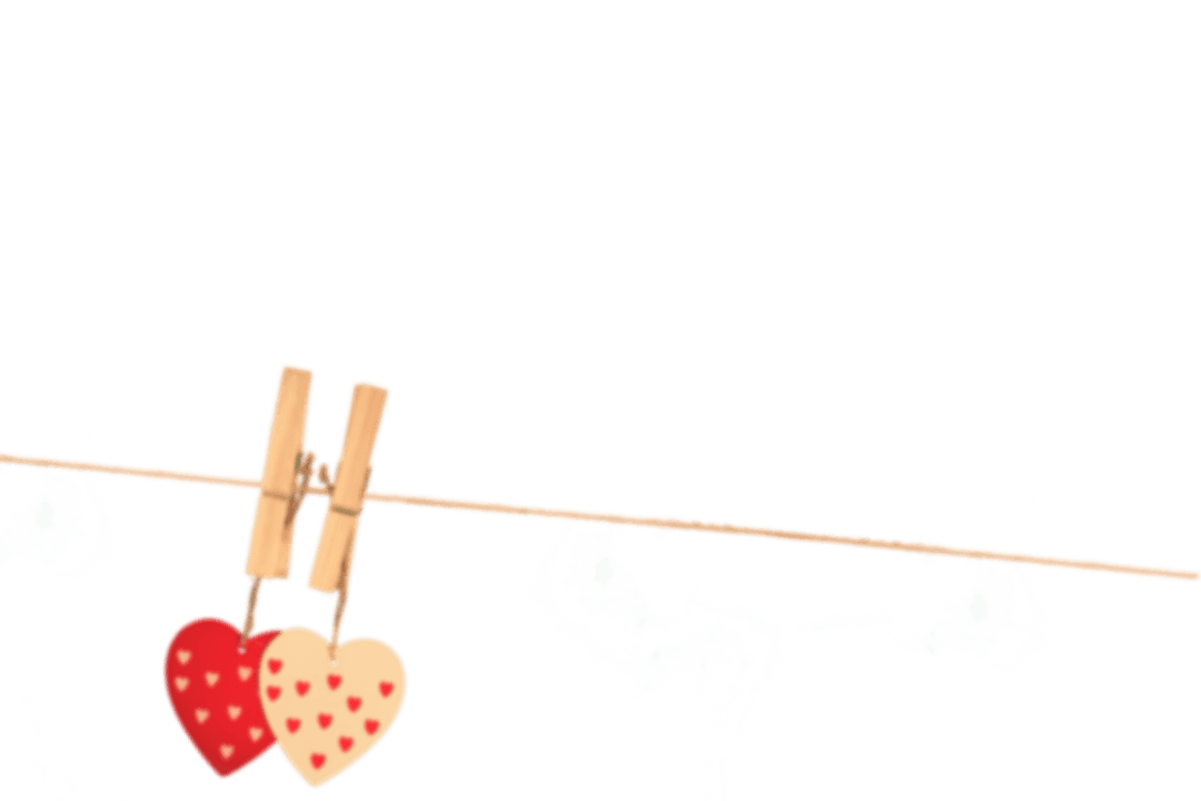 Hearts on String PNG Transparent Love Concept