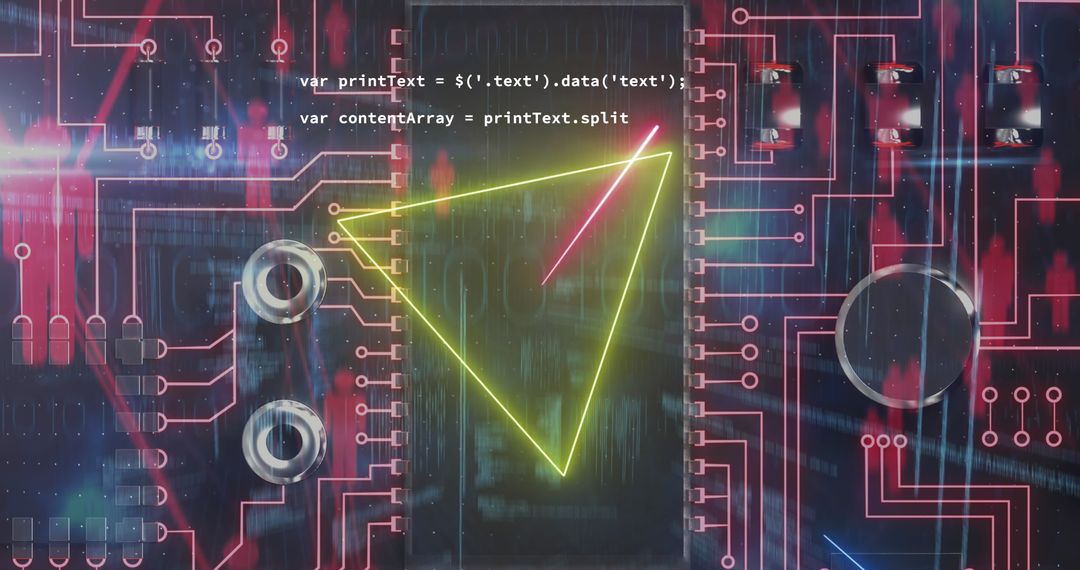 Futuristic Digital Interface Visualizing Data Processing Connections