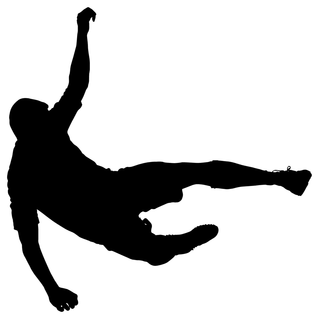 Silhouette of Football Player on Transparent Background, Vector Illustration