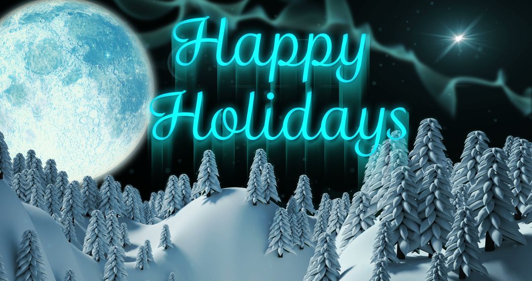 Happy holiday message with moon during christmas time 4k - Free Images, Stock Photos and Pictures on Pikwizard.com