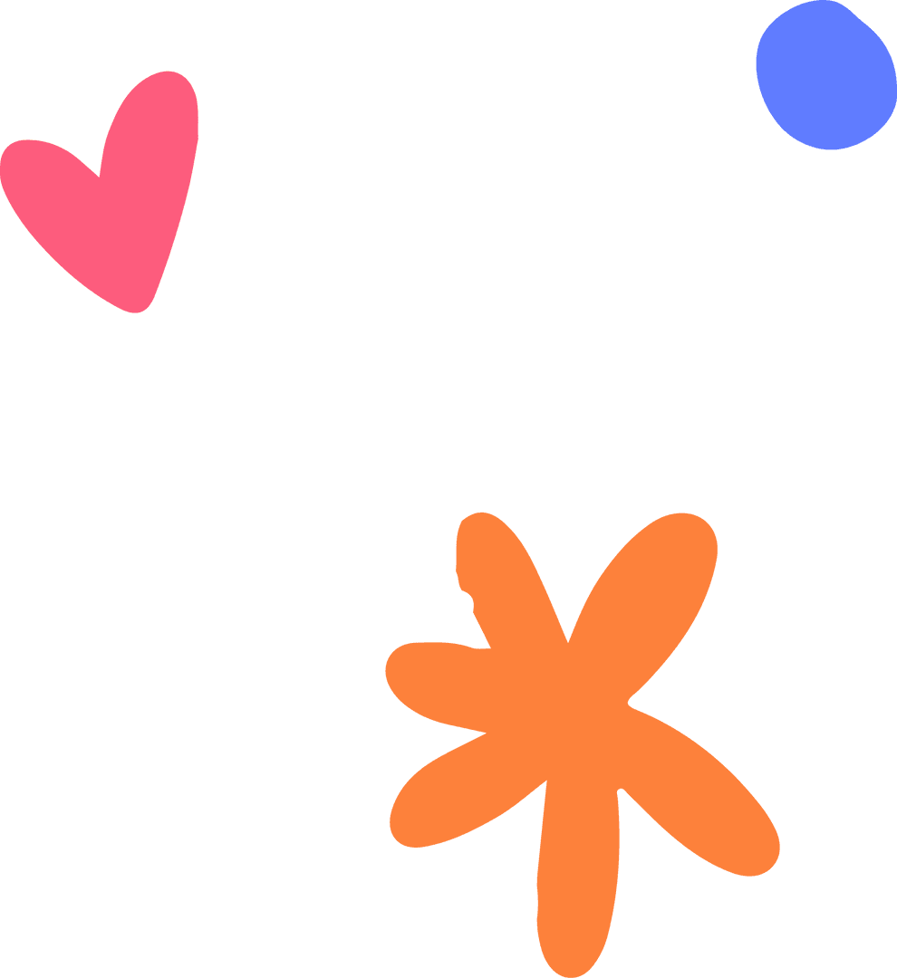 Abstract Vibrant Minimalist Shapes on Transparent Background