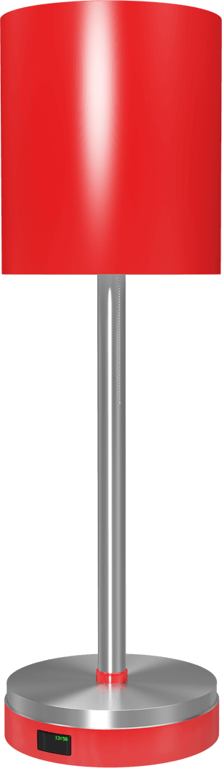 Transparent Red Desk Lamp with Digital Clock Innovation