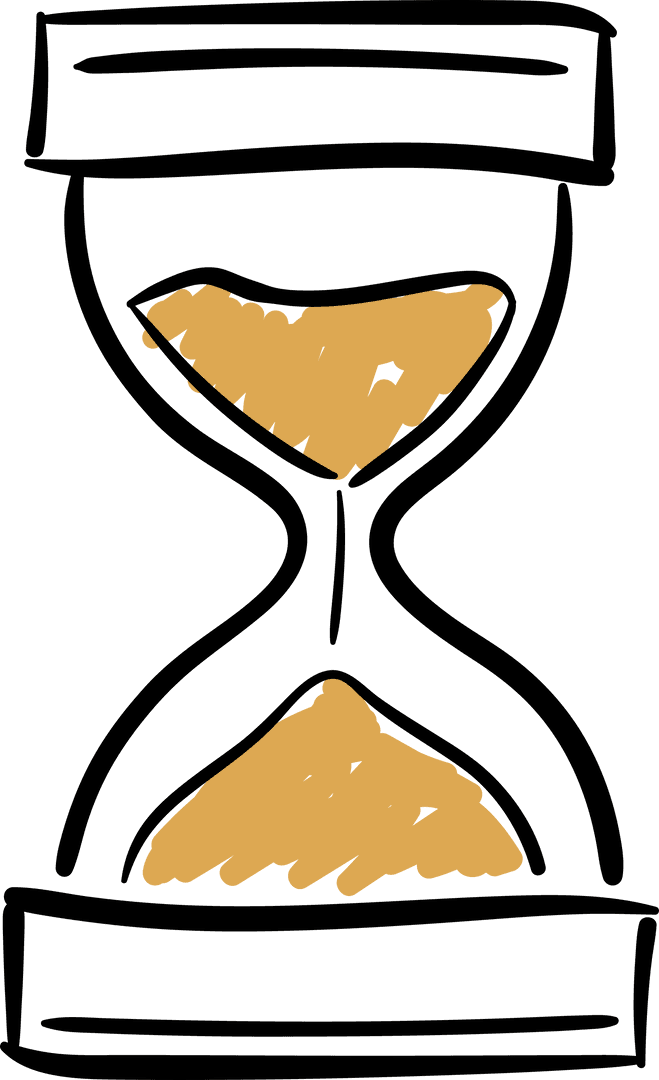 Transparent Hand-Drawn Hourglass Illustration