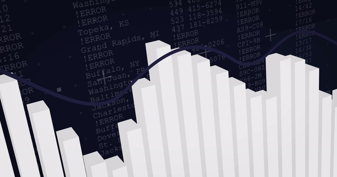Financial Data Processing Over Black Background with Error Messages - Free Images, Stock Photos and Pictures on Pikwizard.com