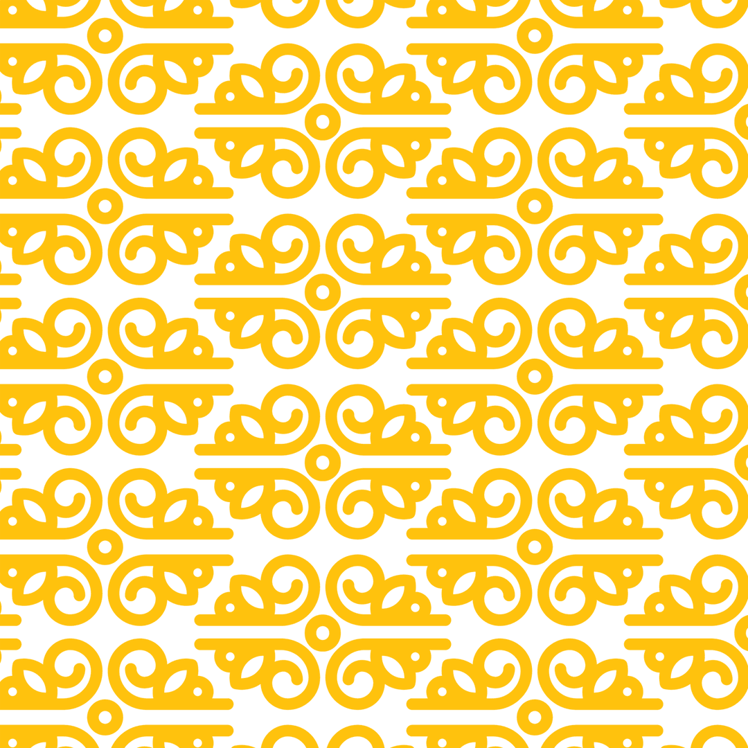 Seamless Ornamental Vintage Yellow Pattern on Transparent