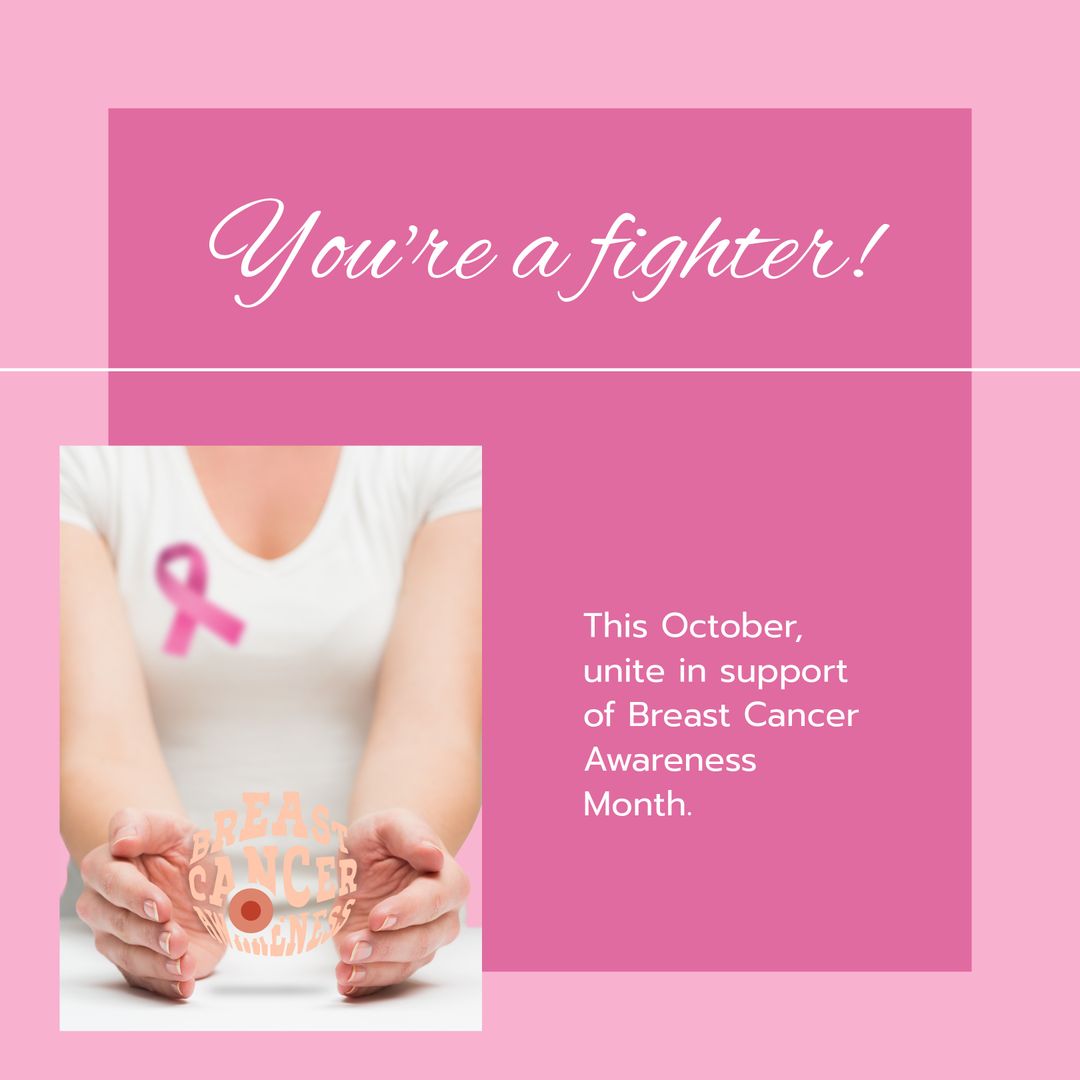 Breast Cancer Awareness Support Poster with Inspirational Message - Download Free Stock Templates Pikwizard.com