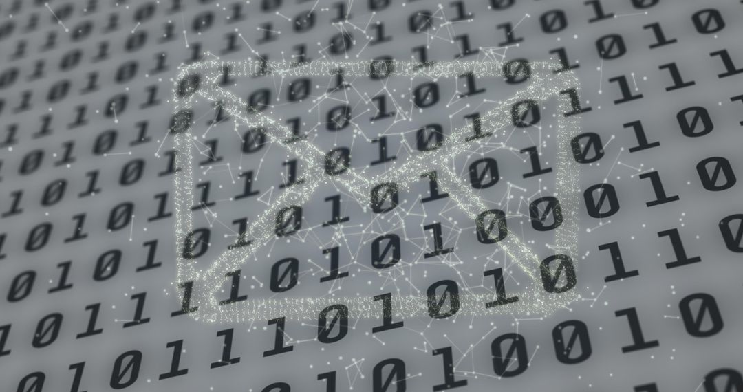 Digital Envelope Icon Over Binary Code Representation - Free Images, Stock Photos and Pictures on Pikwizard.com