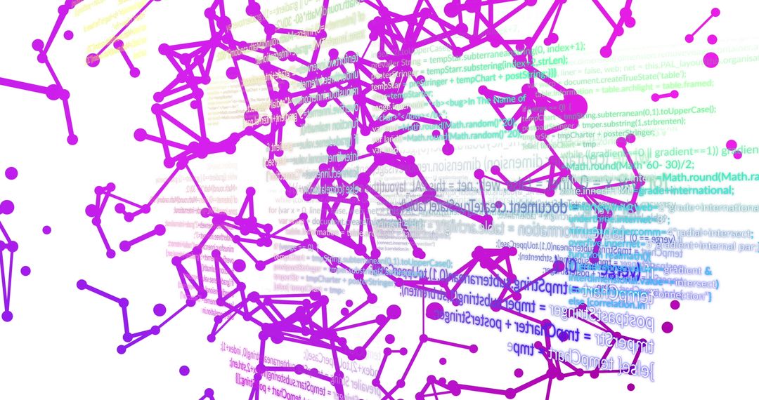 Abstract Network with Dynamic Data Links and Code - Free Images, Stock Photos and Pictures on Pikwizard.com