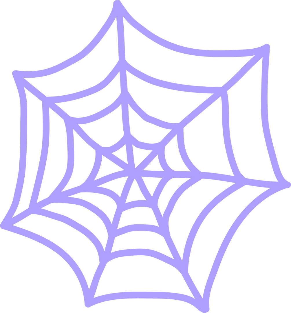 Stylized Purple Spider Web Minimal Design Transparent Background