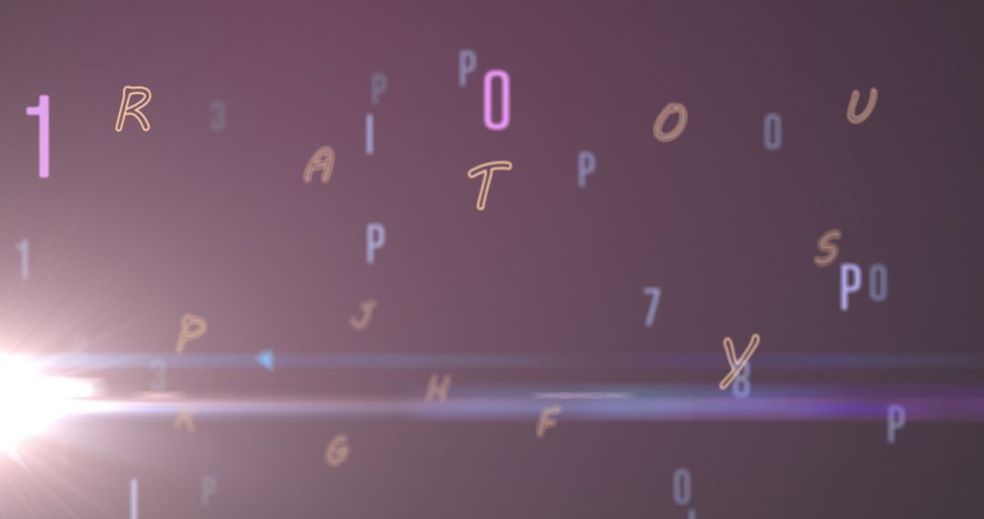 Dynamic Alphabet and Numbers with Light Streaks