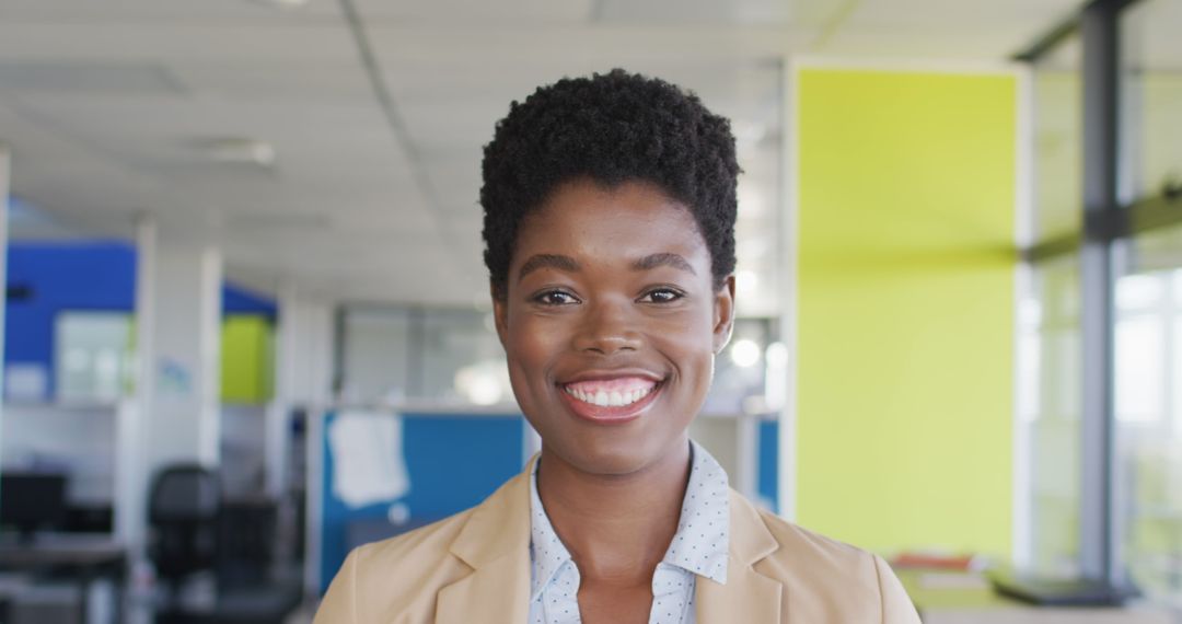 Confident Professional African American Businesswoman at Office