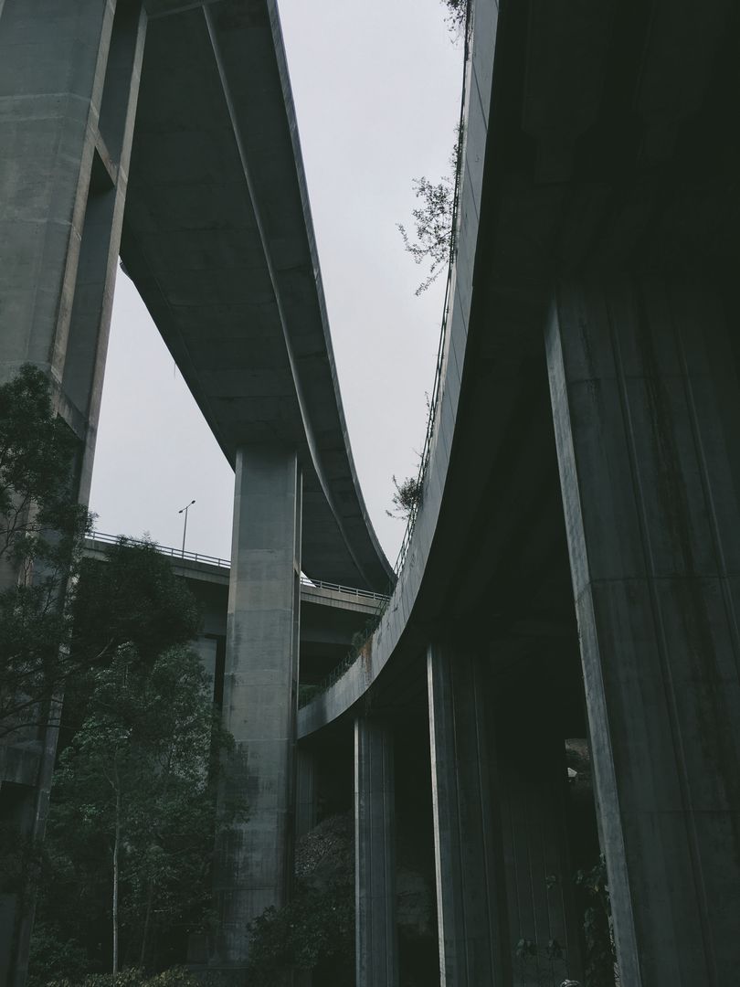 Urban Highway Overpasses with Concrete Columns - Free Images, Stock Photos and Pictures on Pikwizard.com