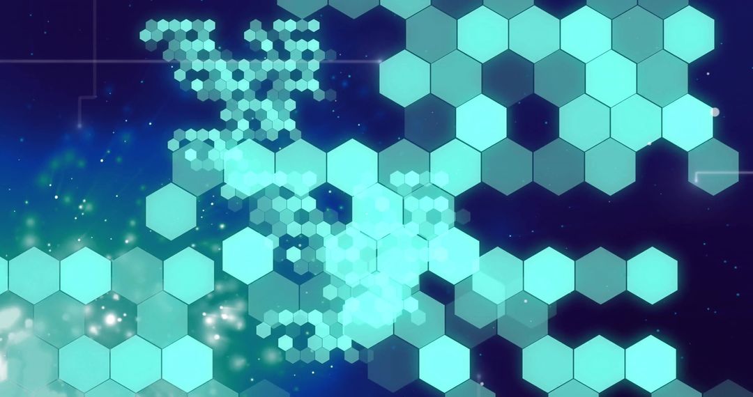 Futuristic Hexagon Pattern with Digital Interface Elements