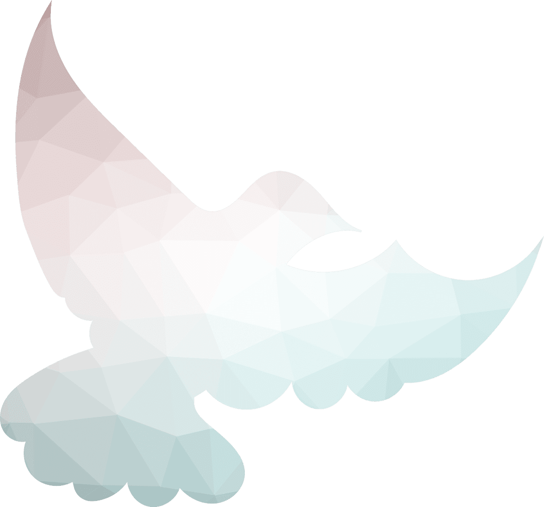Transparent Dove Silhouette with Geometric Design