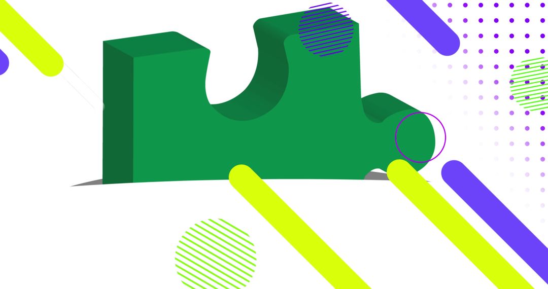 Colorful Shapes and Green Puzzle for Brain Activity