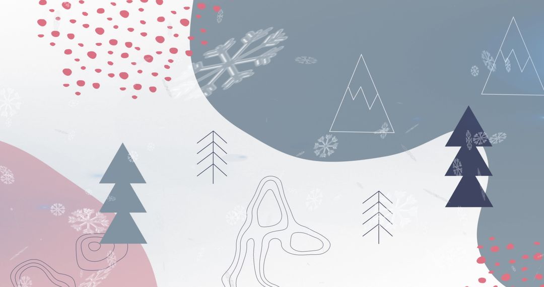 Winter Wonderland with Snowfall and Christmas Iconography