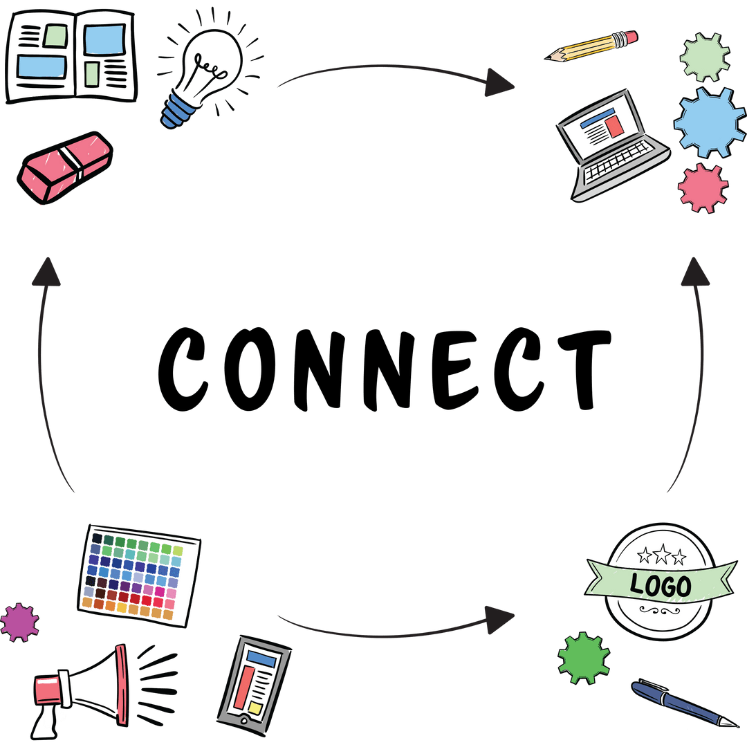 Creative Media Design Concept with Cycle on Transparent Background