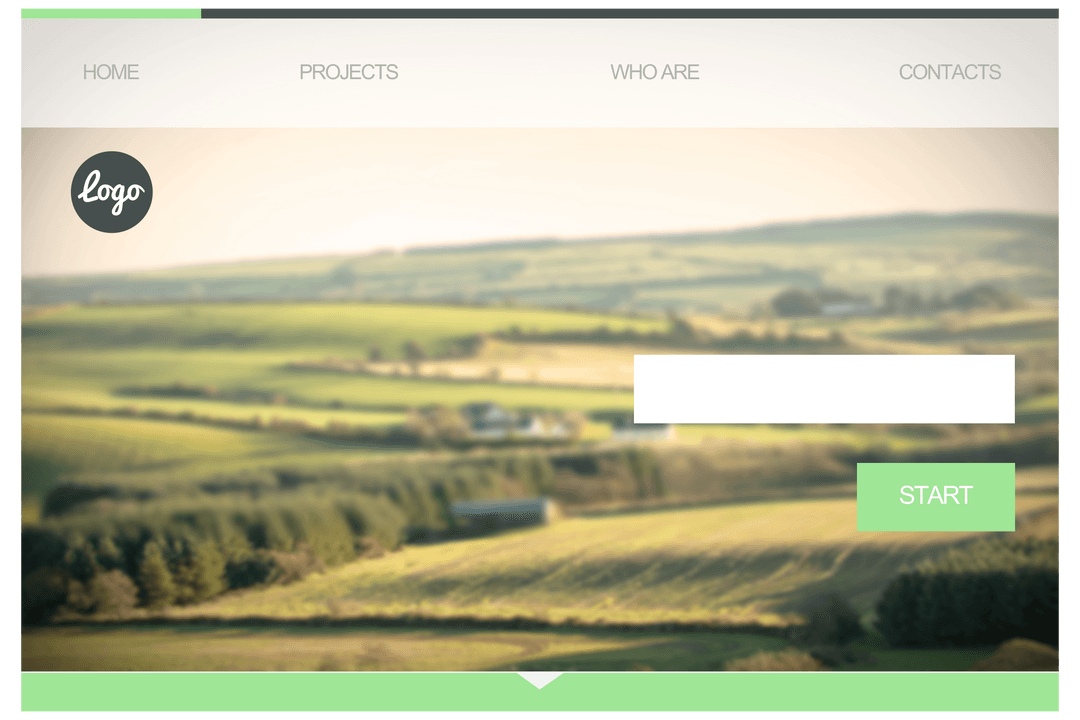 Transparent Homepage Interface with Landscape Background