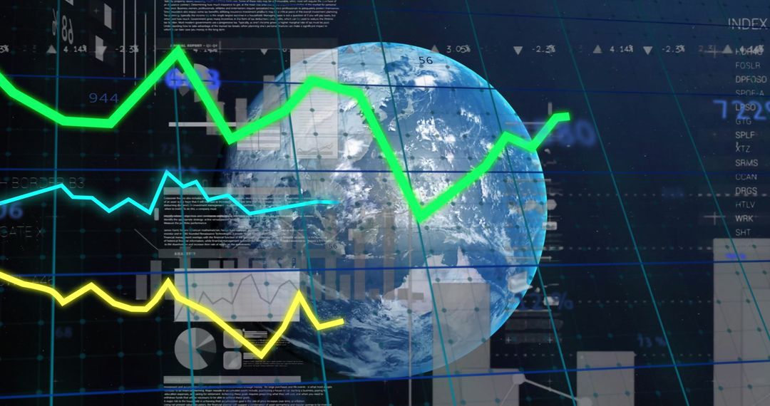 Global Financial Data and Digital Connectivity Concept