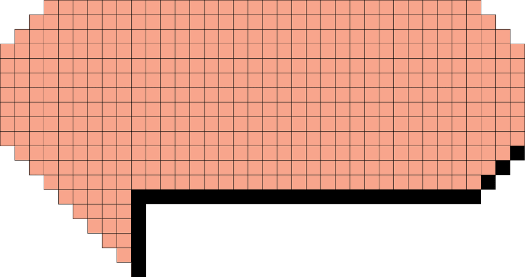 Transparent Pink Pixel Speech Bubble Vector Graphic