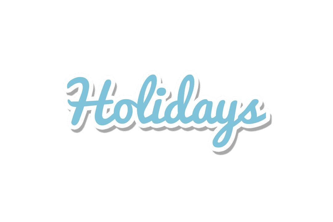 Transparent Holiday Text Design with Blue Outline