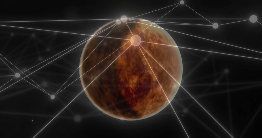 Digital Network Connections Surrounding Planet Earth